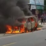 Mobil Avanza Terbakar Depan SPBU Bone-bone, Diduga Akibat Korek Gas