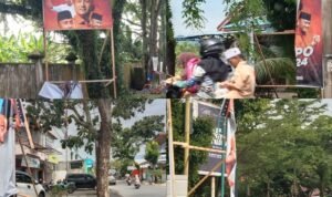 Baliho Bakal Calon Wali Kota Palopo Farid Kasim Judas Dirusak